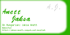 anett jaksa business card